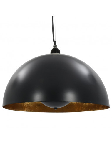 Lampadari 2 pz Nero e Oro Semi-Sferici 40 cm E27