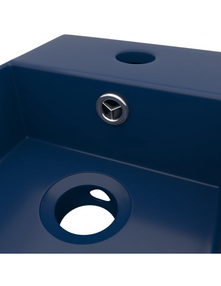 Lavandino con Troppopieno in Ceramica Blu Scuro
