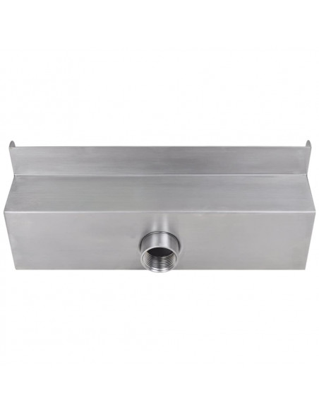 Fontana a Cascata per Giardino Rettangolare Acciaio Inox 30 cm