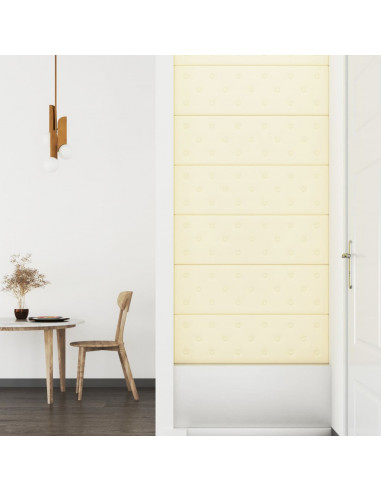 Pannelli Murali 12 pz Crema 90x30 cm in Similpelle 3,24 m²