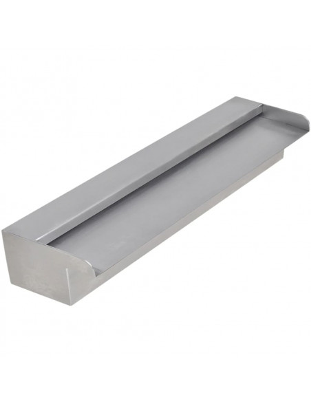 Fontana a Cascata per Giardino Rettangolare Acciaio Inox 45 cm