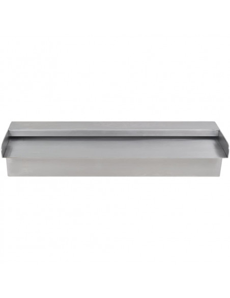 Fontana a Cascata per Giardino Rettangolare Acciaio Inox 45 cm