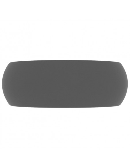 Lavandino Lusso Rotondo Grigio Scuro Opaco 40x15 cm in Ceramica