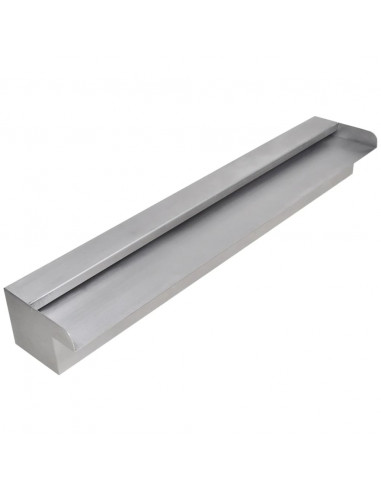 Fontana a Cascata per Giardino Rettangolare Acciaio Inox 60 cm