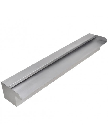 Fontana a Cascata per Giardino Rettangolare Acciaio Inox 60 cm
