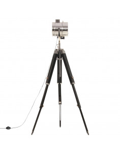 Lampada a Treppiede a Pavimento Legno Massello di Mango 165 cm 2