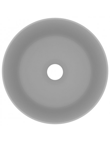 Lavandino Lusso Rotondo Grigio Chiaro Opaco 40x15cm in Ceramica