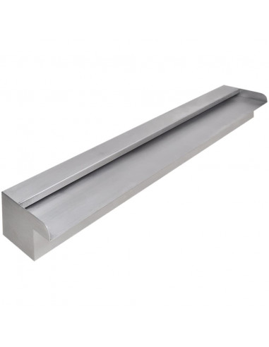 Fontana a Cascata per Giardino Rettangolare Acciaio Inox 90 cm