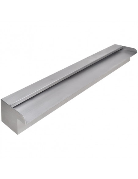 Fontana a Cascata per Giardino Rettangolare Acciaio Inox 90 cm