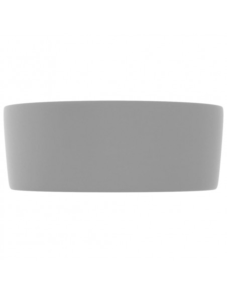 Lavandino Lusso Rotondo Grigio Chiaro Opaco 40x15cm in Ceramica