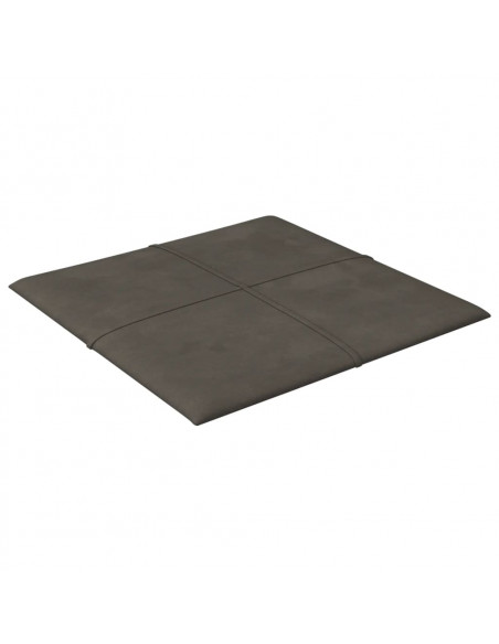 Pannelli Murali 12 pz Grigio Scuro 30x30 cm in Velluto 1,08 m²
