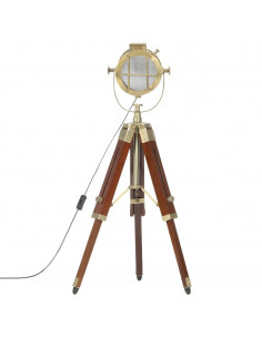 Lampada da Terra a Treppiede Legno Massello di Mango 69 cm 2