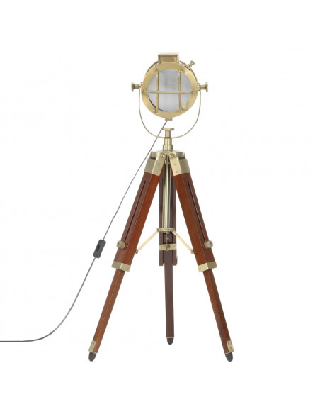 Lampada da Terra a Treppiede Legno Massello di Mango 69 cm