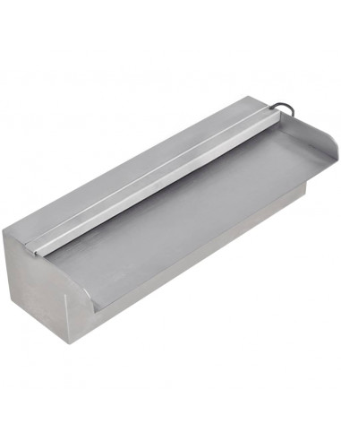 Cascata per Laghetto Rettangolare con LED in Acciaio Inox 30 cm