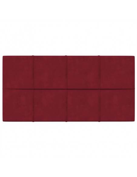 Pannelli Murali 12 pz Rosso Vino 60x30 cm in Velluto 2,16 m²
