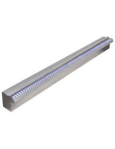 Cascata per Laghetto Rettangolare con LED in Acciaio Inox 90 cm 2