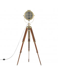 Lampada da Terra a Treppiede Legno Massello di Mango 165 cm 2