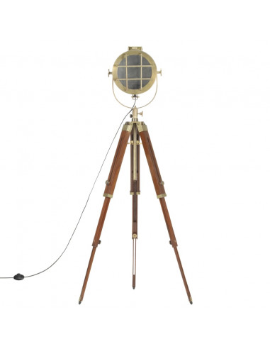 Lampada da Terra a Treppiede Legno Massello di Mango 165 cm