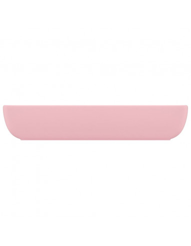 Lavandino Lusso Rettangolare Rosa Opaco 71x38 cm in Ceramica