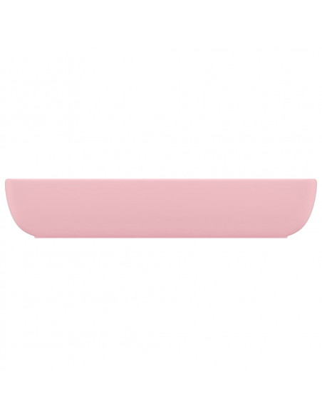 Lavandino Lusso Rettangolare Rosa Opaco 71x38 cm in Ceramica