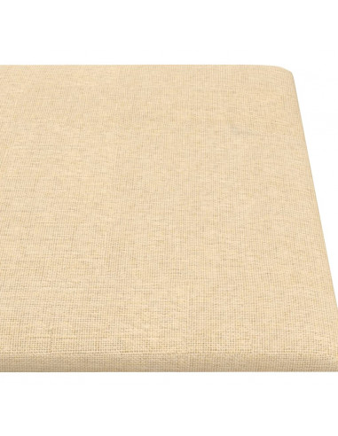 Pannelli Murali 12 pz Crema 90x15 cm Tessuto 1,62 m²