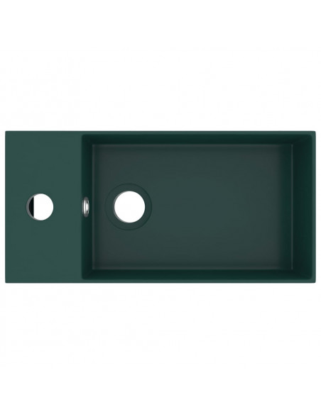 Lavandino con Troppopieno in Ceramica Verde Scuro