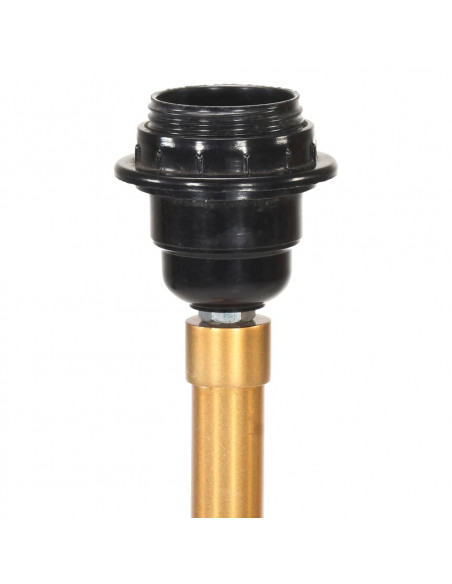 Lampada a Treppiede Nero e Oro in Massello di Teak 141 cm