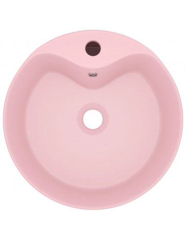 Lavandino con Troppopieno Rosa Opaco 36x13 cm in Ceramica