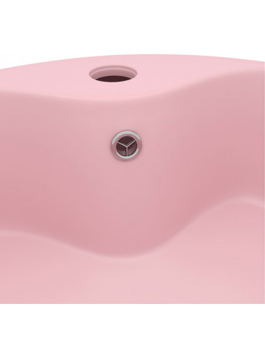 Lavandino con Troppopieno Rosa Opaco 36x13 cm in Ceramica