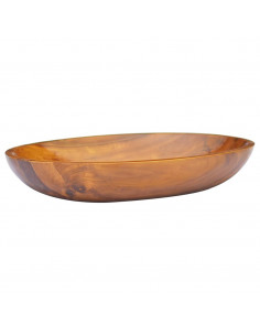 Lavabo in Legno Massello di Teak 60x40x10 cm 2