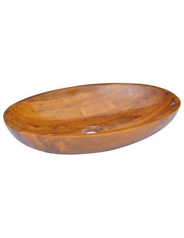 Lavabo in Legno Massello di Teak 60x40x10 cm