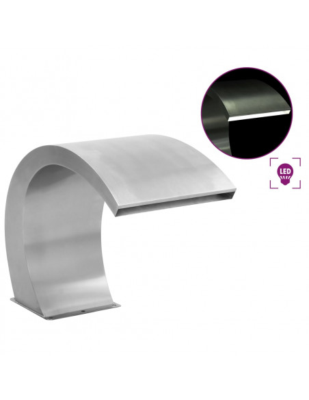 Fontana per Piscina con LED in Acciaio Inox 30x60x45 cm