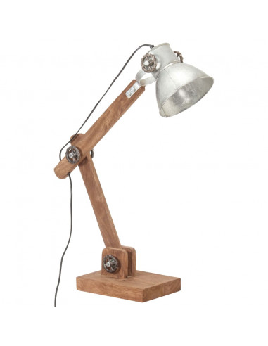 Lampada da Scrivania Industriale Argento Rotonda 58x18x90cm E27