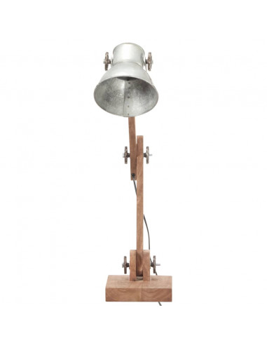 Lampada da Scrivania Industriale Argento Rotonda 58x18x90cm E27