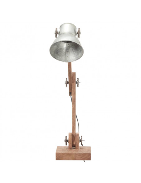 Lampada da Scrivania Industriale Argento Rotonda 58x18x90cm E27
