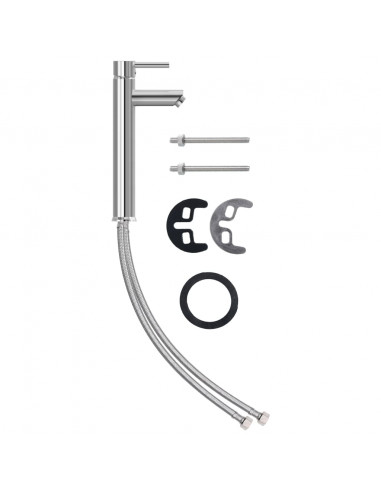 Lavandino con Rubinetto e Piletta in Vetro Temperato Satinato