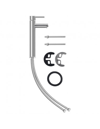 Lavandino Bagno con Rubinetto e Piletta in Vetro Temperato Nero