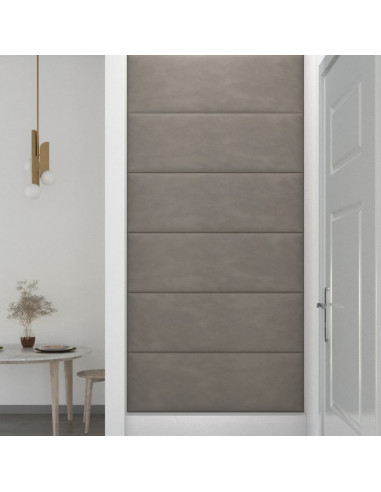 Pannelli Murali 12 pz Grigio Chiaro 90x30 cm Velluto 3,24 m²