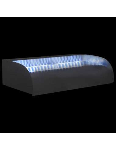 Cascata con LED 60x34x14 cm in Acciaio Inox 304