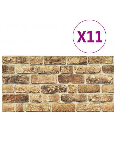 Pannelli Murali 3D con Design Mattoni Sabbia Scuro 11 pz EPS