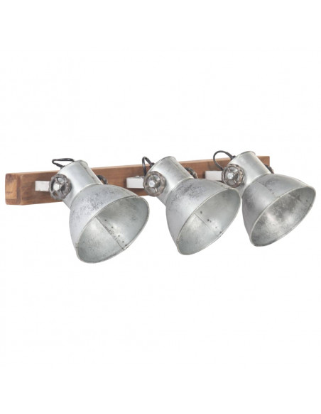 Lampada da Parete in Stile Industriale Argento 65x25 cm E27