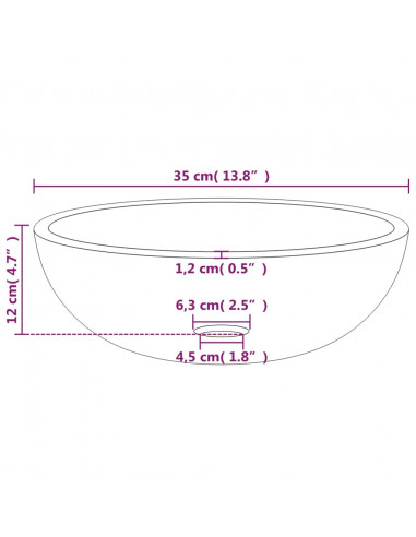 Lavandino in Vetro Temperato 35x12 cm Trasparente