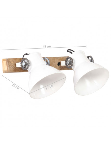 Lampada da Parete in Stile Industriale Bianca 45x25 cm E27