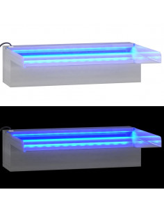 Sfioratore a Cascata con LED RGB Acciaio Inox 30 cm 2