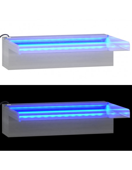 Sfioratore a Cascata con LED RGB Acciaio Inox 30 cm