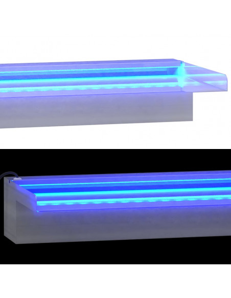 Sfioratore a Cascata con LED RGB Acciaio Inox 45 cm