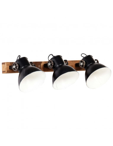 Lampada da Parete in Stile Industriale Nera 65x25 cm E27