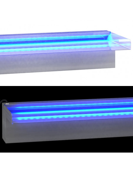 Sfioratore a Cascata con LED RGB Acciaio Inox 60 cm