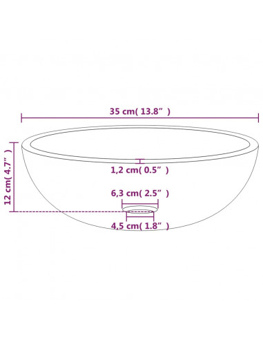 Lavandino in Vetro Temperato 35x12 cm Smerigliato