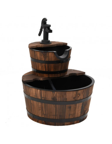 Fontana d'Acqua con Pompa 44,5x44,5x58 cm Legno Massello Abete